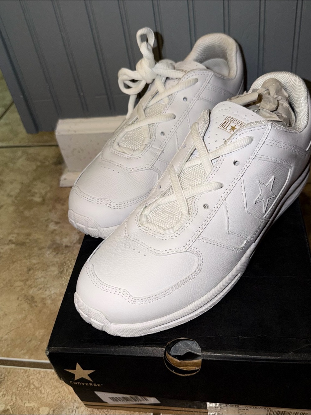 Converse White Sneaker with Gold Star Accent